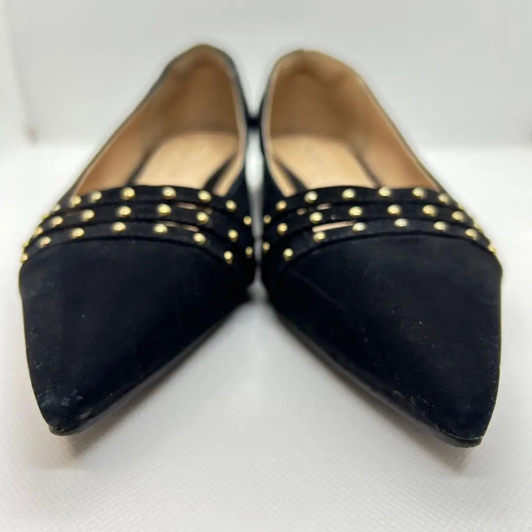 ✨Good condition✨ Stefanie Classic [37] 3-line stud low heels, black, sold out