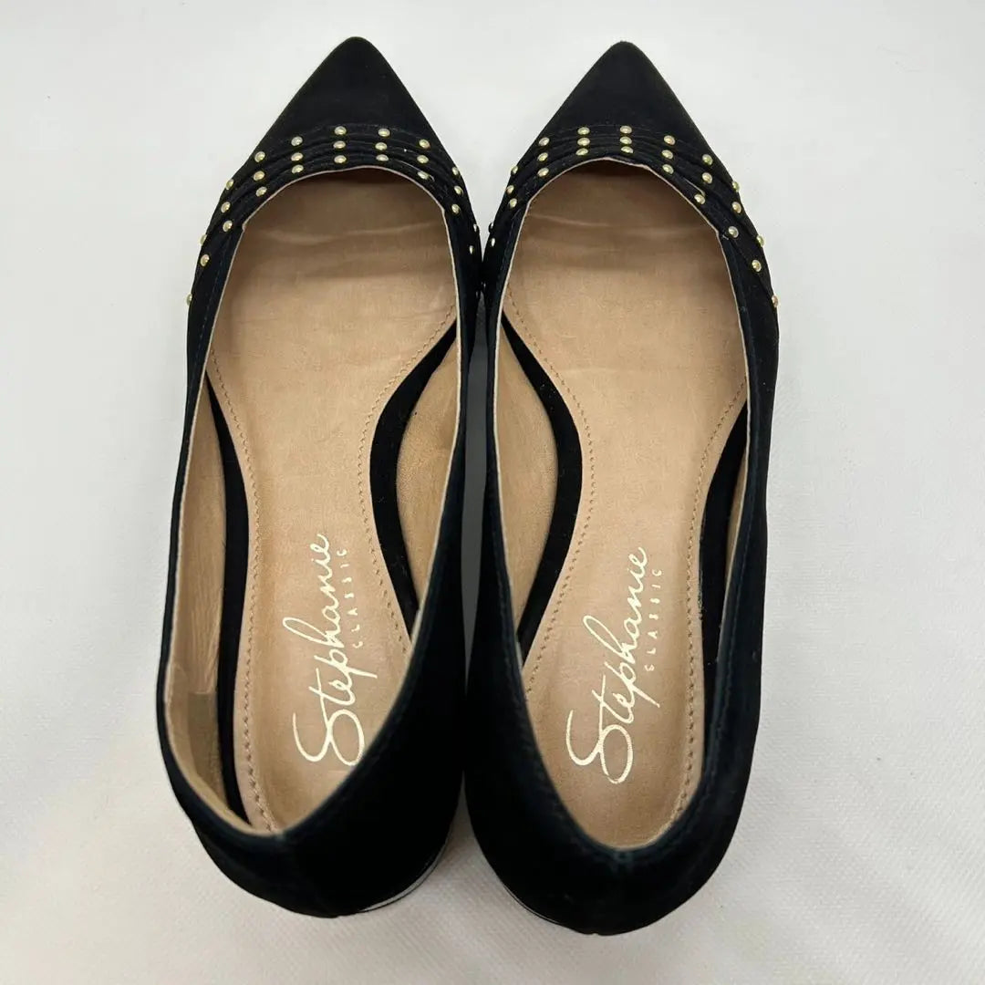 ✨Buen estado✨ Stefanie Classic [37] Tacones bajos con 3 líneas de tachuelas, color negro, agotado