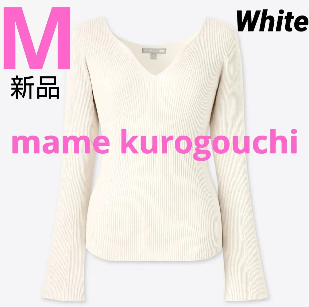 [M/White] 3D rib sweater mame kurouchi mame new tag included