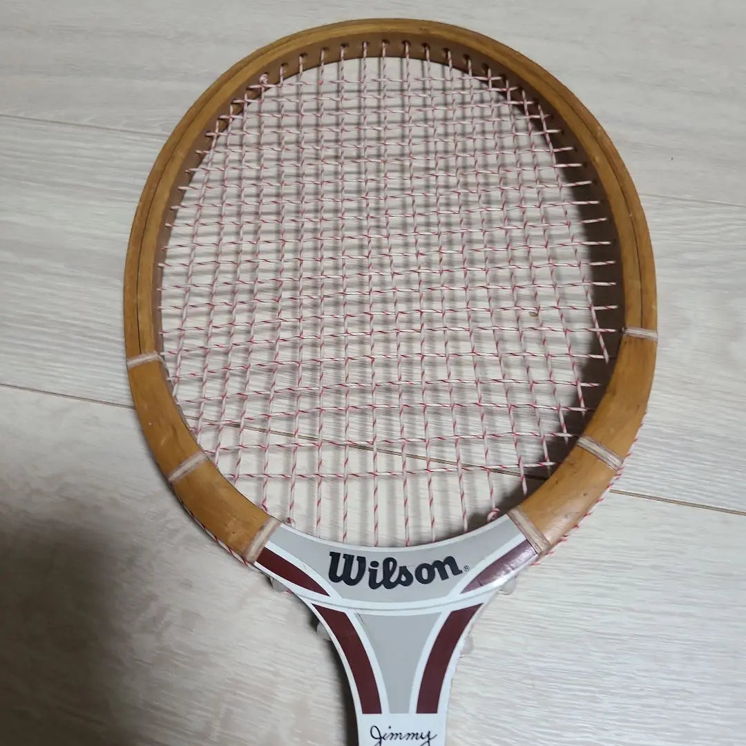 Tennis racket, wooden, Jimmy Connors, vintage, Wilson, interior