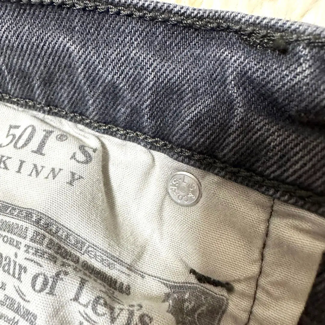 [Reimpresión estándar, rara y antigua] Levi's 501 xx procesamiento de daños negros delgados | 【定番レア，ヴィンテージ復刻】リーバイス501×× 黒系 ダメージ加工 スキニー