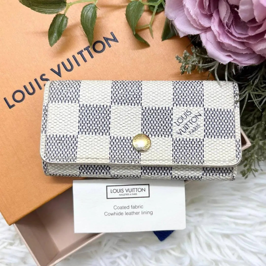 Vuitton Damier Azur N60020 Multicle 4 4-piece unisex