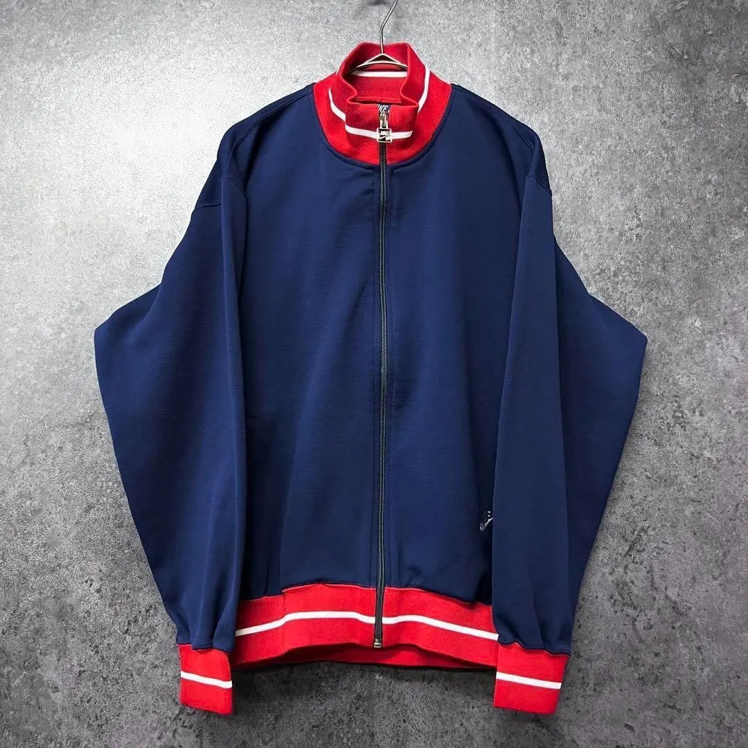 Chaqueta deportiva vintage de jersey con el logotipo de Nike bordado, fabricada en Japón en los años 80, talla L para hombre