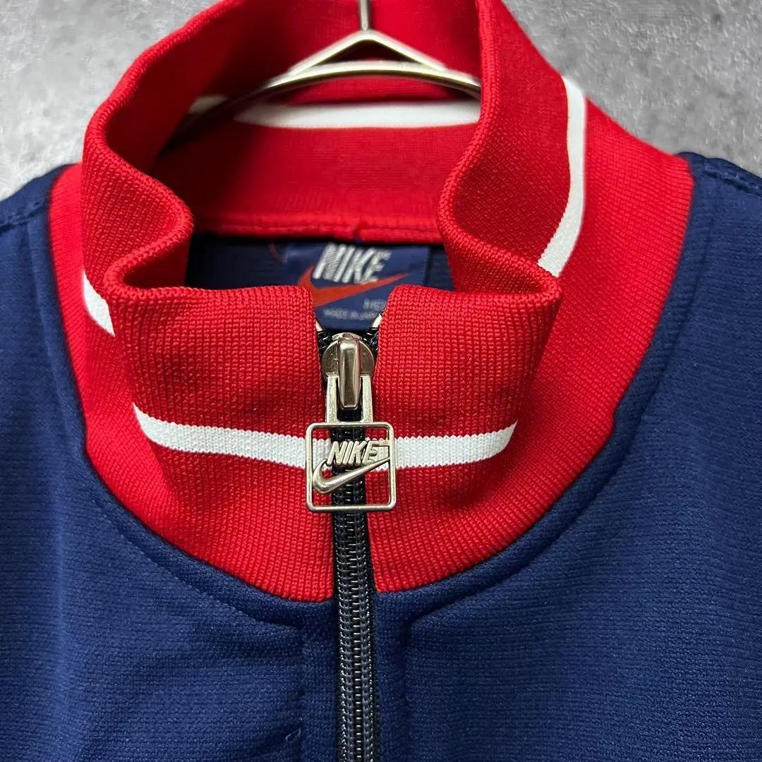 Chaqueta deportiva vintage de jersey con el logotipo de Nike bordado, fabricada en Japón en los años 80, talla L para hombre