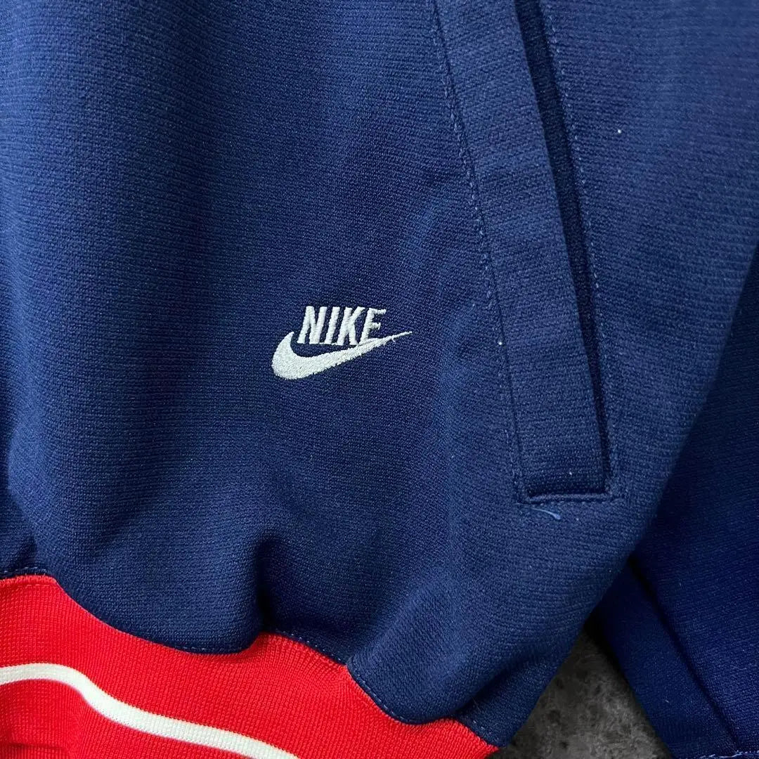 Chaqueta deportiva vintage de jersey con el logotipo de Nike bordado, fabricada en Japón en los años 80, talla L para hombre