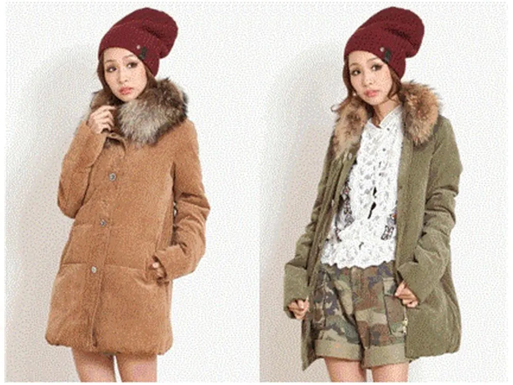 Beautiful condition Ungrid☆Fur Long Down Jacket☆Women Corduroy Outerwear S | 美品 アングリッド☆ファー ロングダウンジャケット☆女性 コーデュロイアウターS