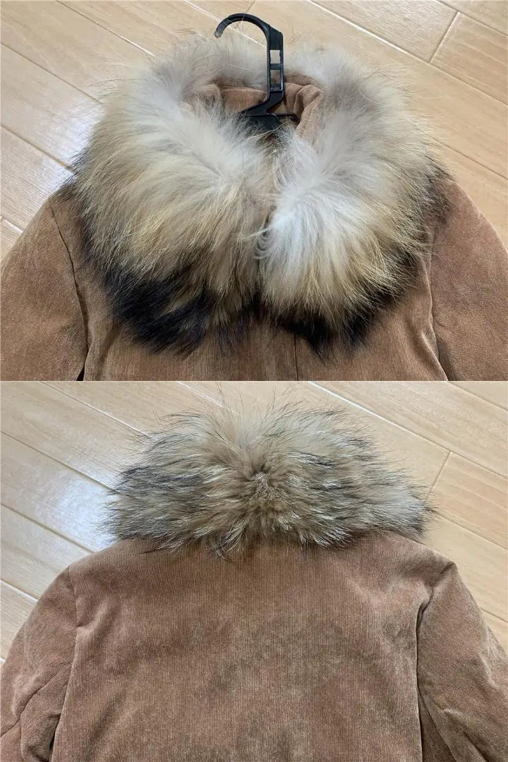 Beautiful condition Ungrid☆Fur Long Down Jacket☆Women Corduroy Outerwear S | 美品 アングリッド☆ファー ロングダウンジャケット☆女性 コーデュロイアウターS