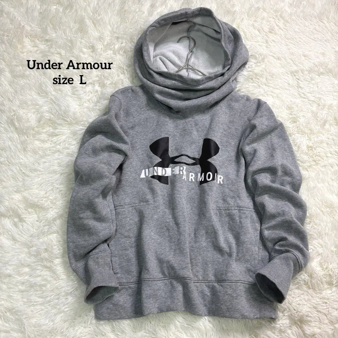 Under Armour Hooded Hoodie Gray High Neck Cotton 2115