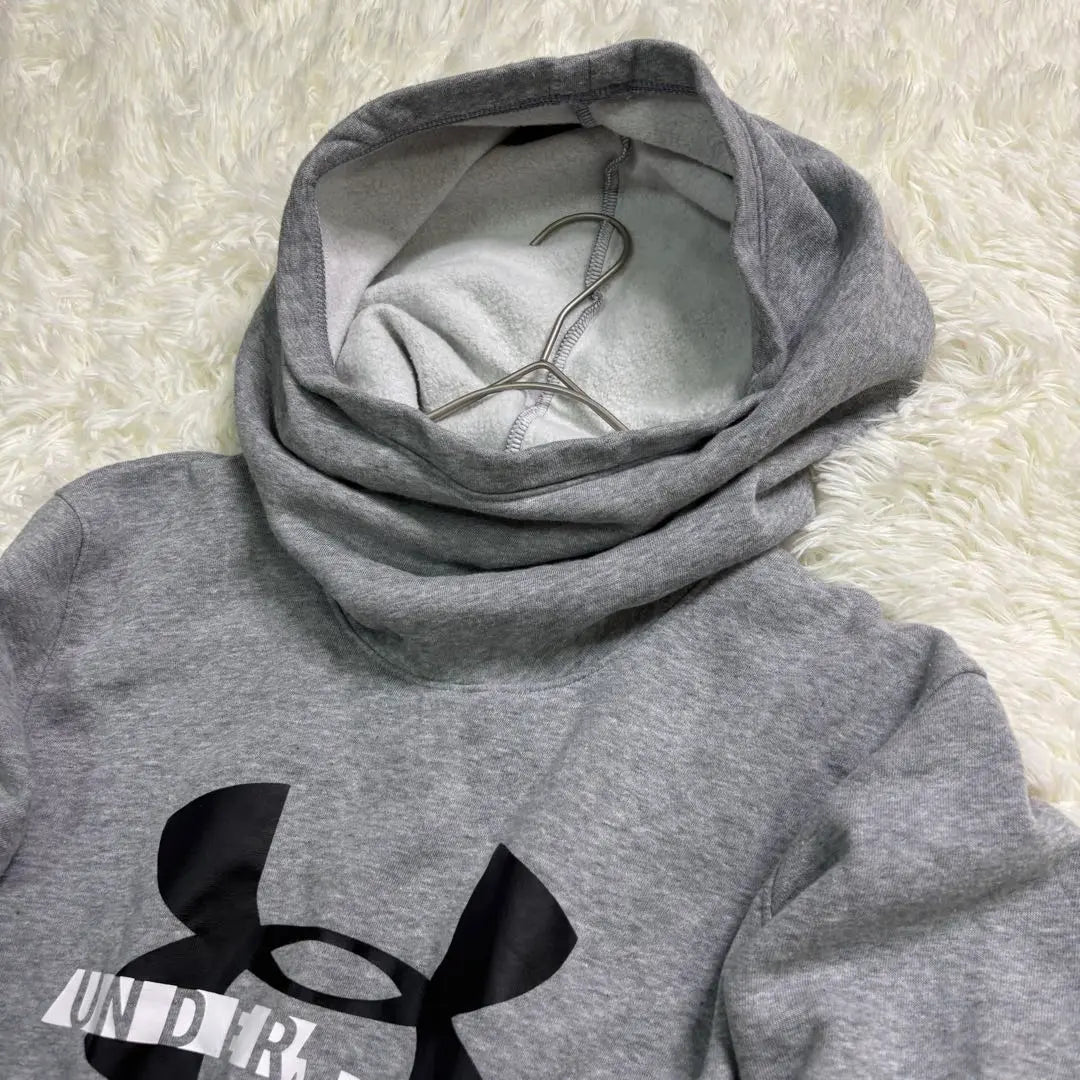 Under Armour Hooded Hoodie Gray High Neck Cotton 2115