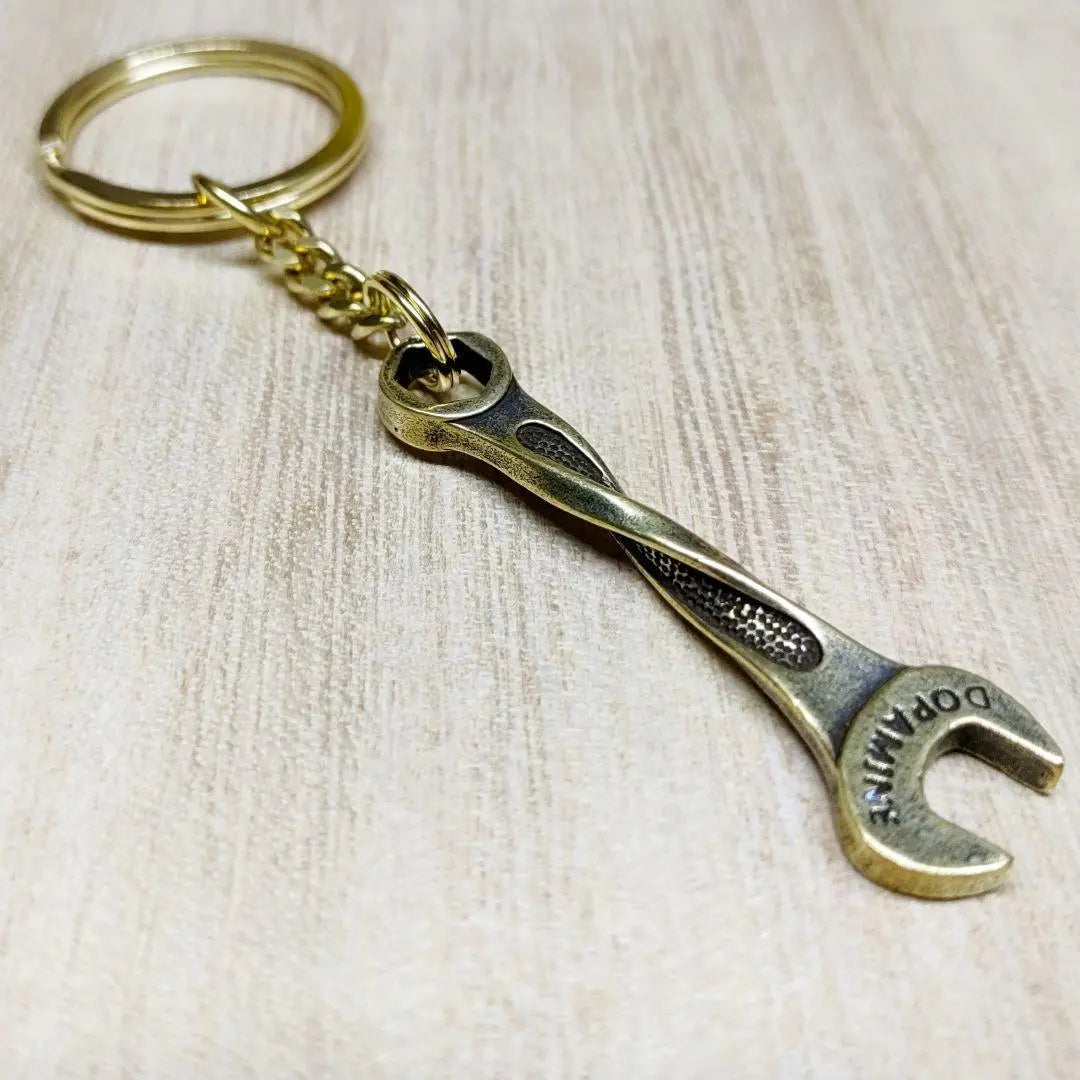 K17 Tool Spanner Charm Brass Vintage Brass Ring Antique