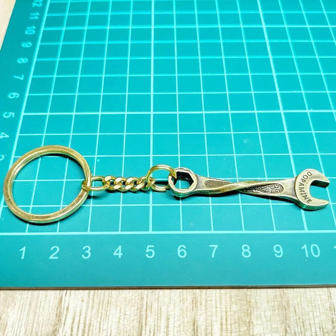 K17 Tool Spanner Charm Brass Vintage Brass Ring Antique