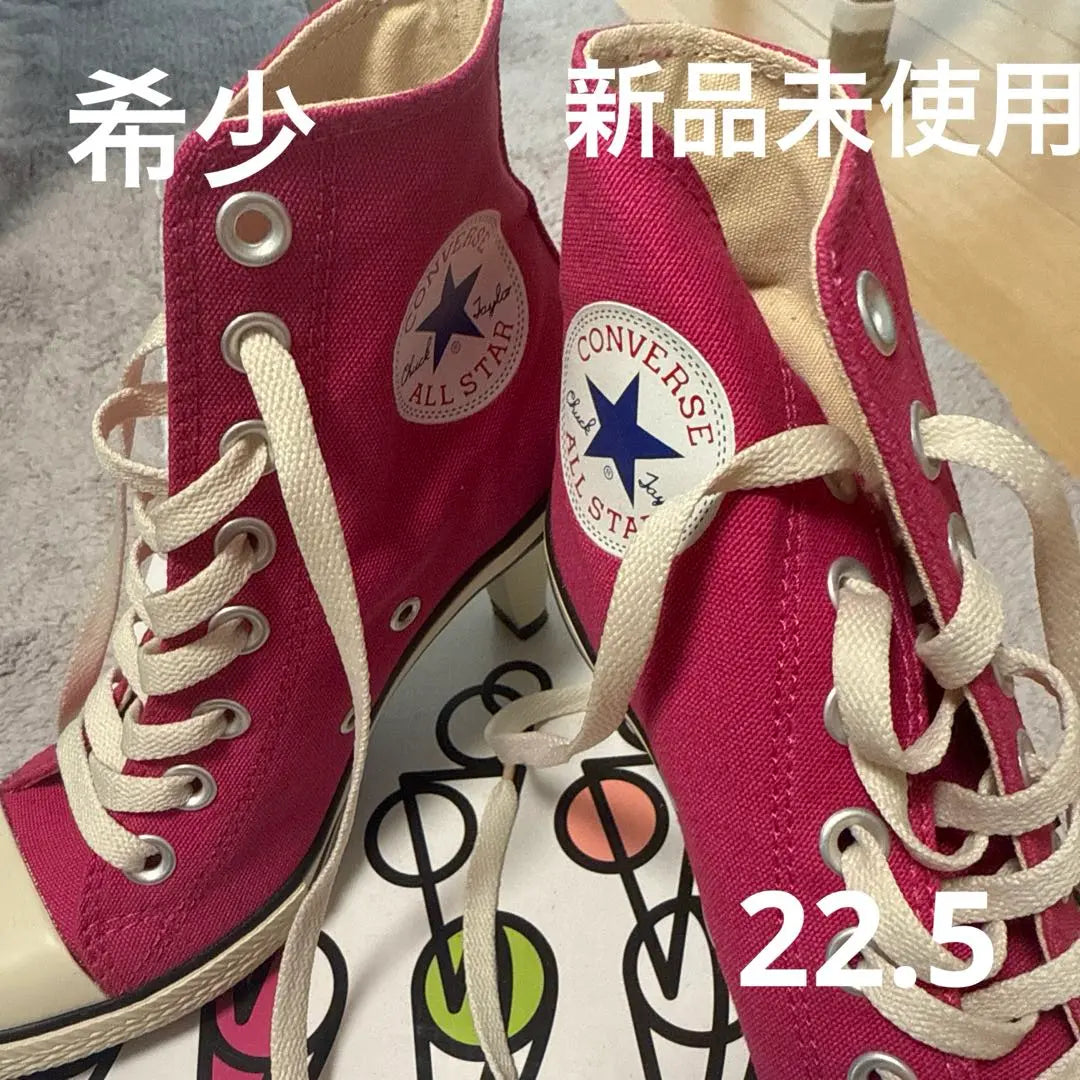 ♡ Nuevo CONVERSE ALL STAR Tacón alto rosa sin usar | ♡新品未使用 CONVERSE ALL STAR ピンク ハイカット ヒール付き