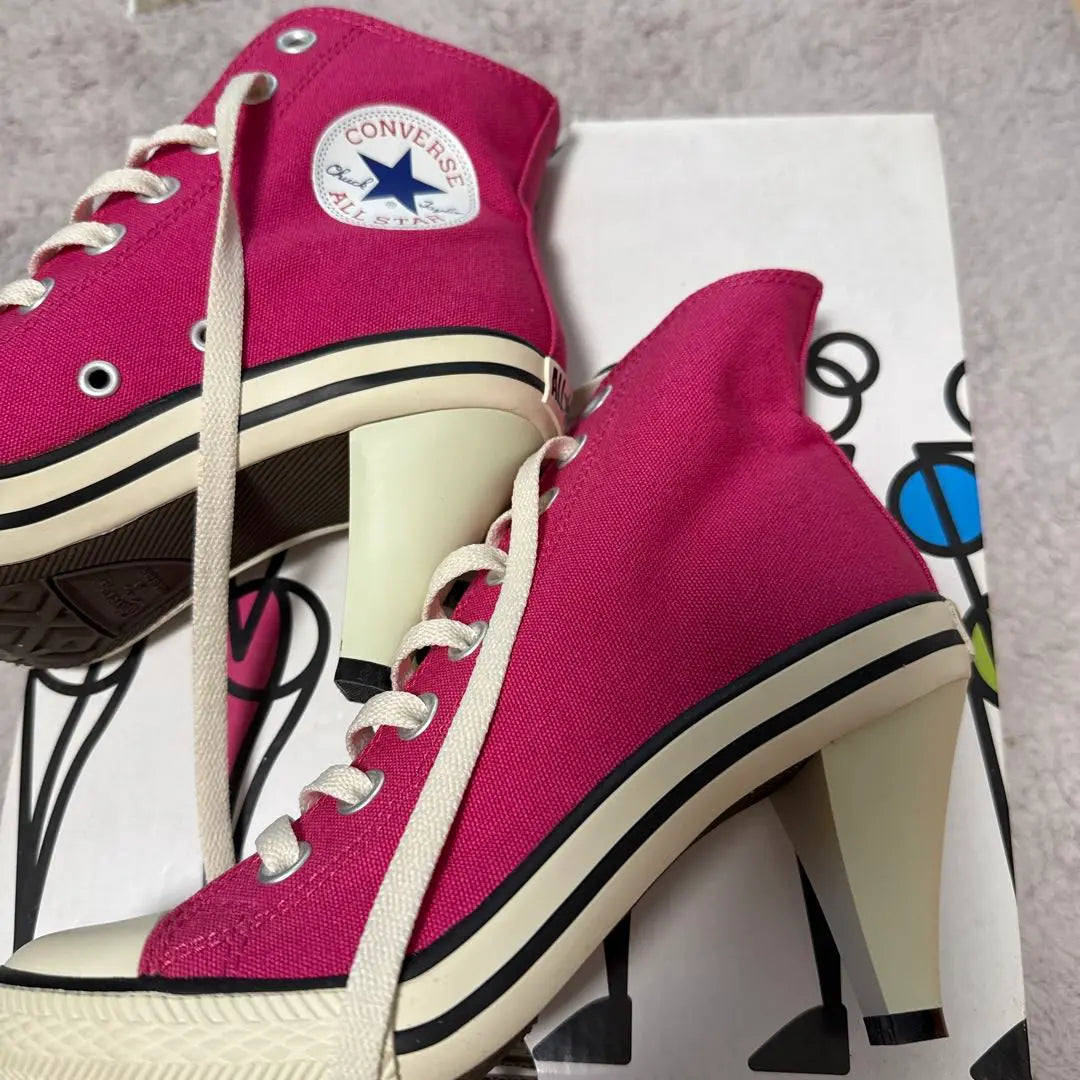 ♡ Nuevo CONVERSE ALL STAR Tacón alto rosa sin usar | ♡新品未使用 CONVERSE ALL STAR ピンク ハイカット ヒール付き