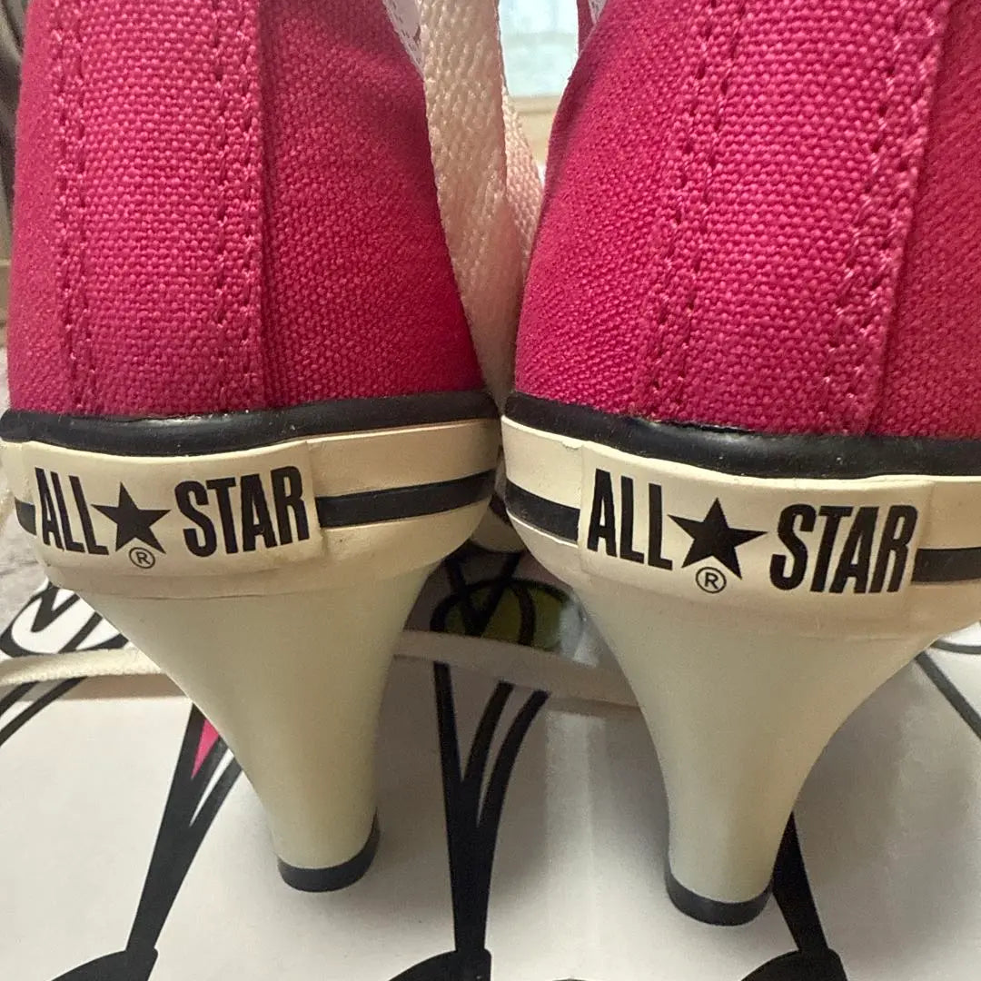 ♡ Nuevo CONVERSE ALL STAR Tacón alto rosa sin usar | ♡新品未使用 CONVERSE ALL STAR ピンク ハイカット ヒール付き