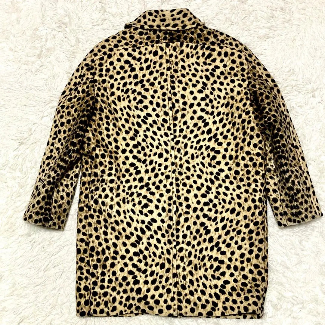 [Extreme Beauty] Christian Dior Wool Coat Leopard Leopard pattern M lining silk | 【極美品】クリスチャンディオール　ウールコート　レオパード　豹柄　M 裏地シルク