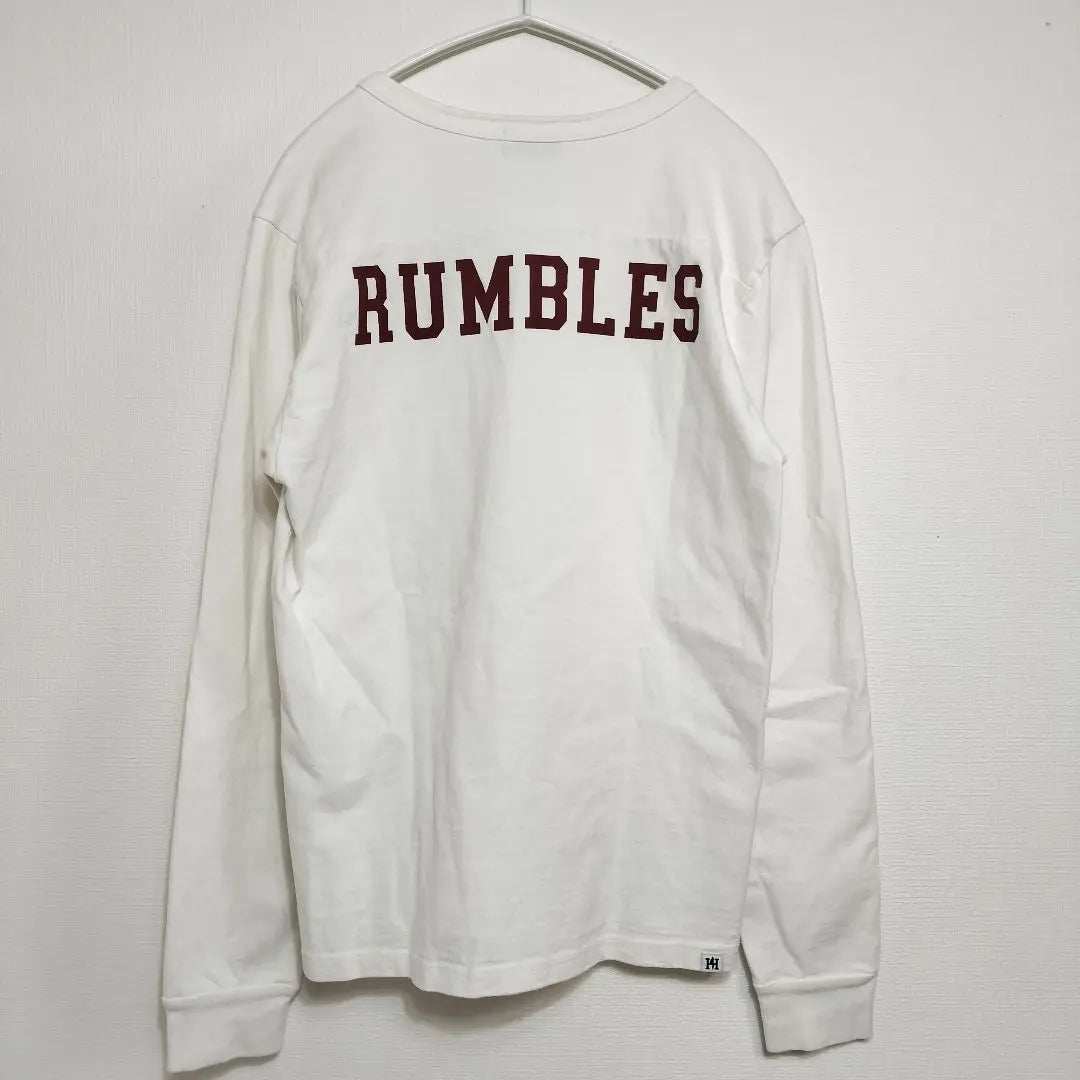 Hysteric Glamour Rumbles PT Camiseta grande con cuello en V | RUMBLE DE GLAMOUR HISTERICO pt VネックビッグT-SH