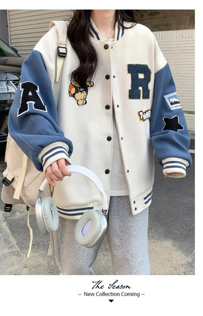 New Women's Stadium Jacket Outerwear Oversized [19]