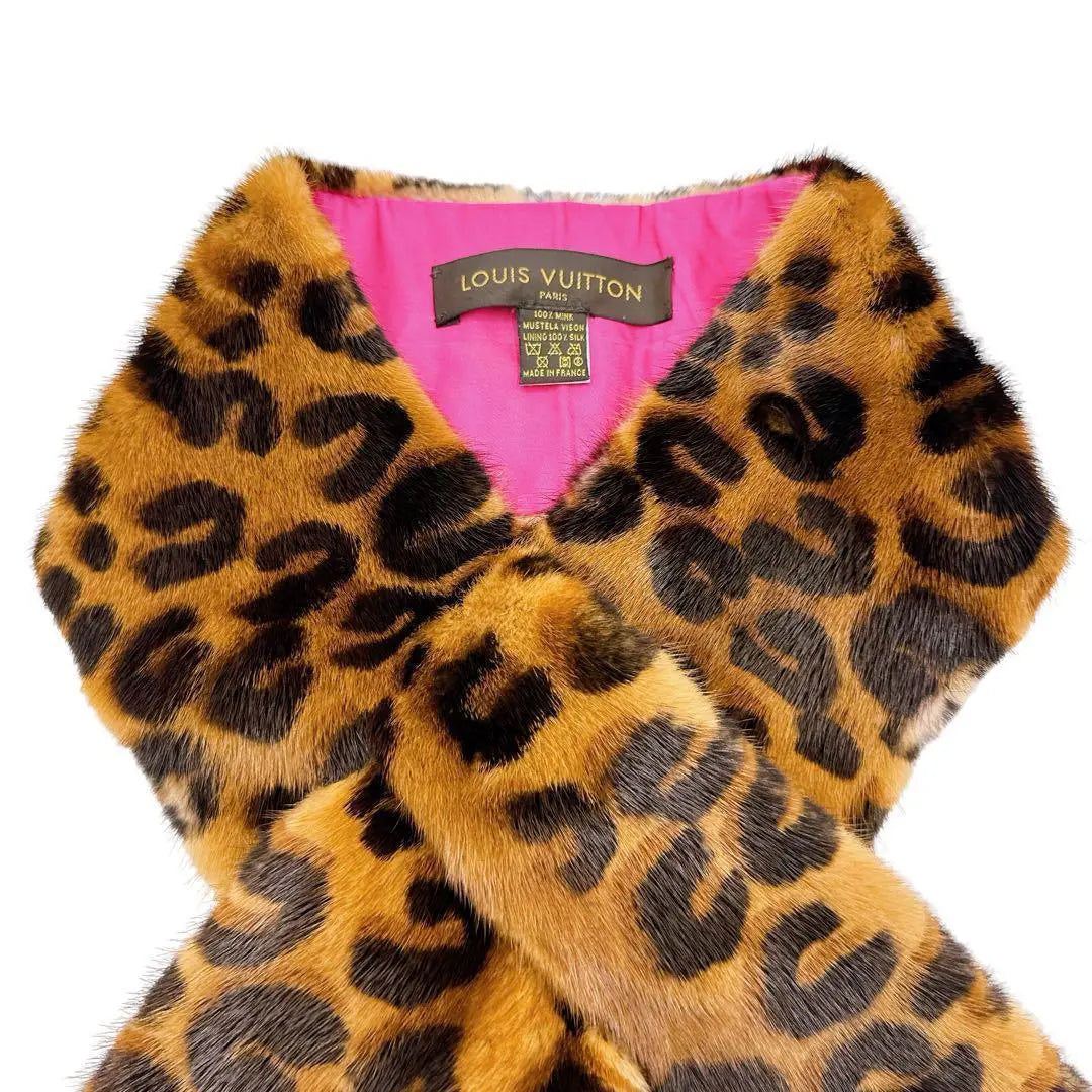 Louis Vuitton Eshal Pubizon Leopard Leopard Pattern Silenciador Mujer | ルイヴィトン エシャルプヴィゾン レオパード ヒョウ柄 マフラー レディース