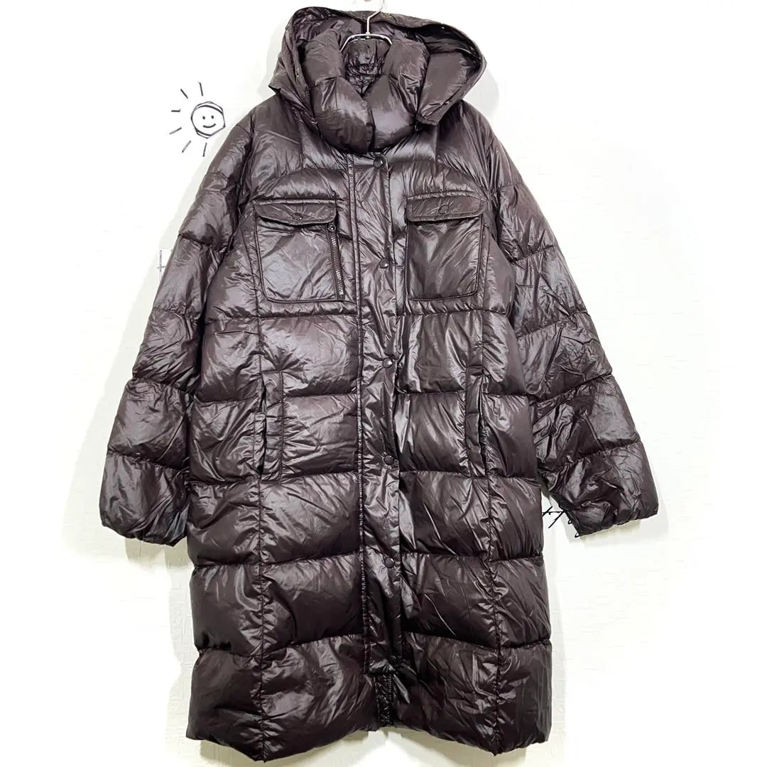 GAP Down Coat (L) Nylon Food 2WAY Zip -up Warm Warm ▼