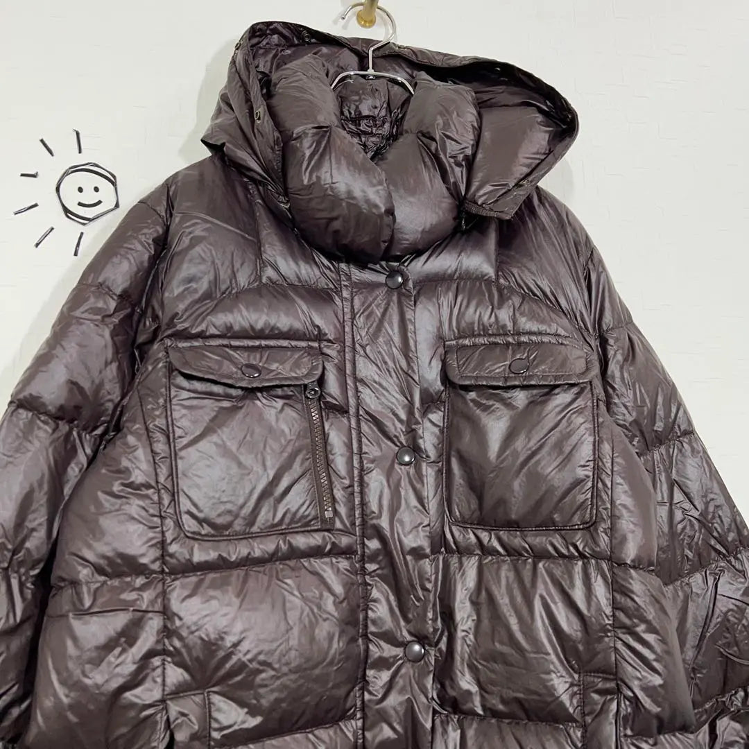 GAP Down Coat (L) Nylon Food 2WAY Zip -up Warm Warm ▼