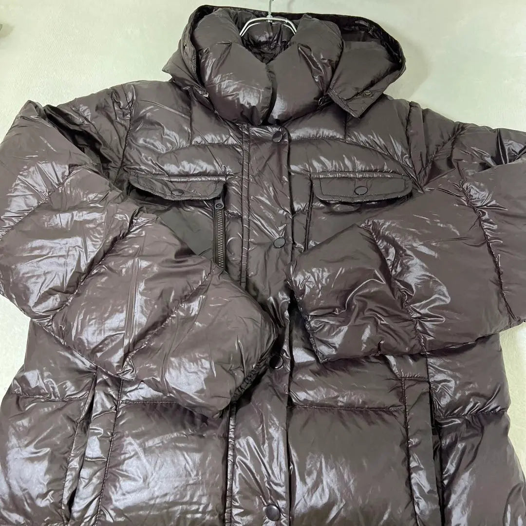 GAP Down Coat (L) Nylon Food 2WAY Zip -up Warm Warm ▼