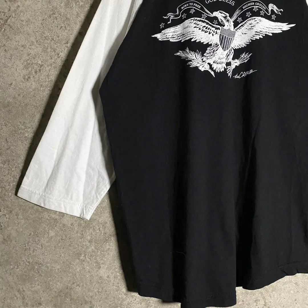 [Rare] Raglan sleeve T-shirt, 3/4 sleeve, Eagle, beautiful, stylish design