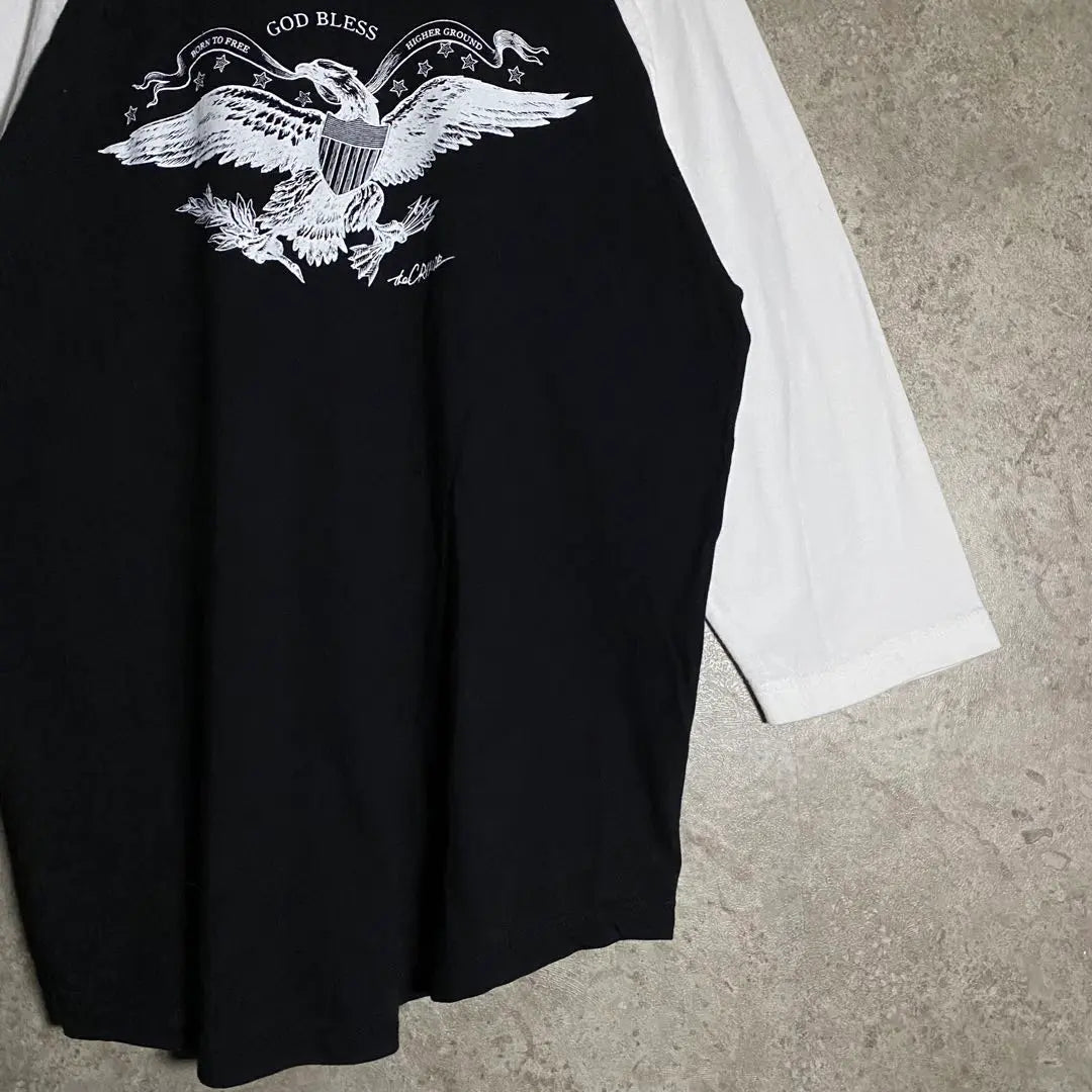 [Rare] Raglan sleeve T-shirt, 3/4 sleeve, Eagle, beautiful, stylish design