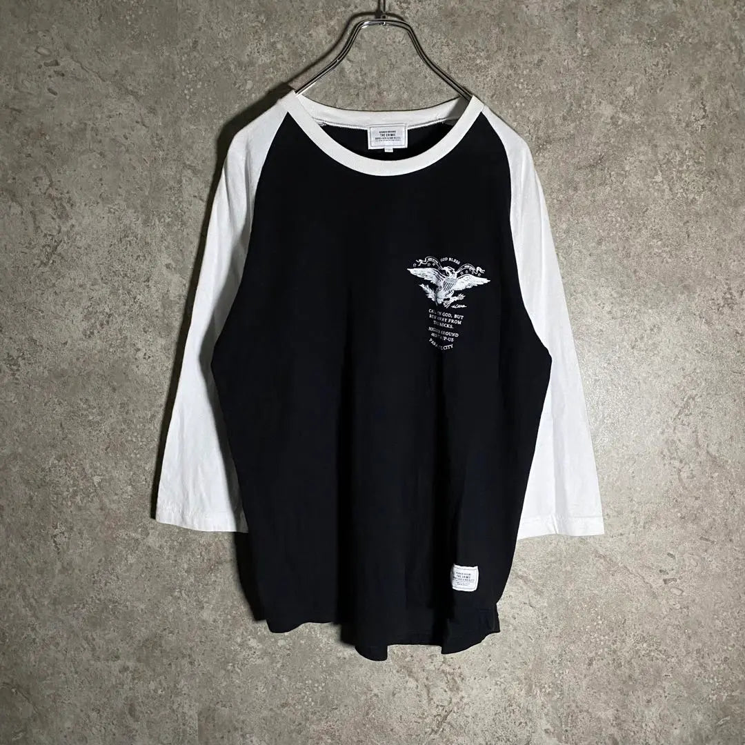 [Rare] Raglan sleeve T-shirt, 3/4 sleeve, Eagle, beautiful, stylish design