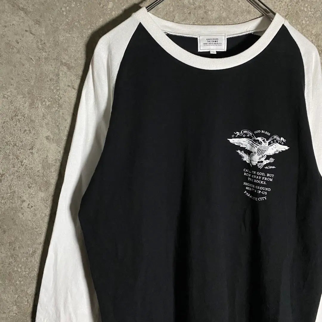 [Rare] Raglan sleeve T-shirt, 3/4 sleeve, Eagle, beautiful, stylish design