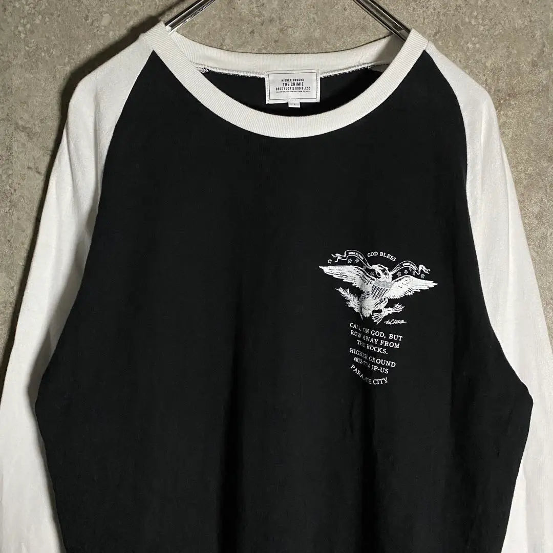 [Rare] Raglan sleeve T-shirt, 3/4 sleeve, Eagle, beautiful, stylish design