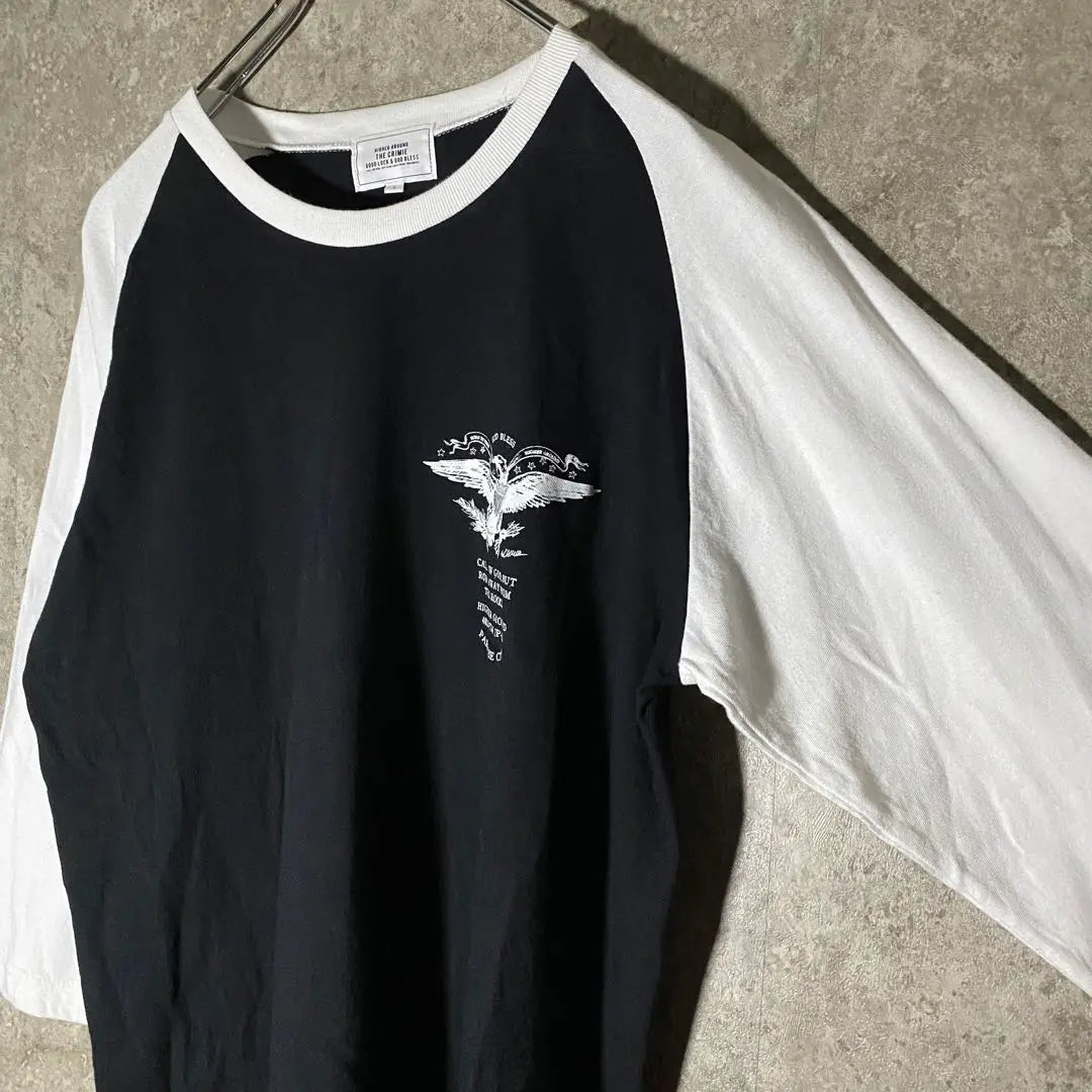 [Rare] Raglan sleeve T-shirt, 3/4 sleeve, Eagle, beautiful, stylish design