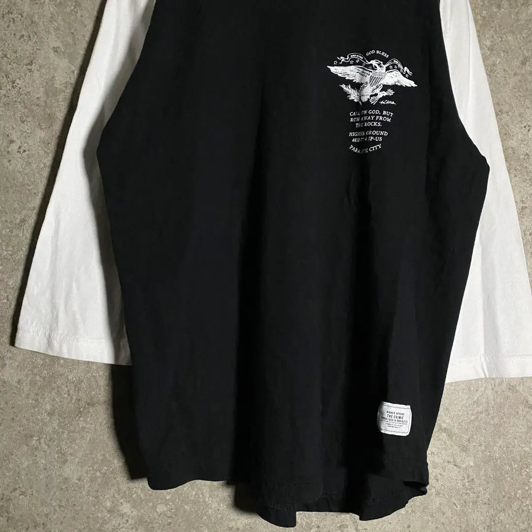 [Rare] Raglan sleeve T-shirt, 3/4 sleeve, Eagle, beautiful, stylish design