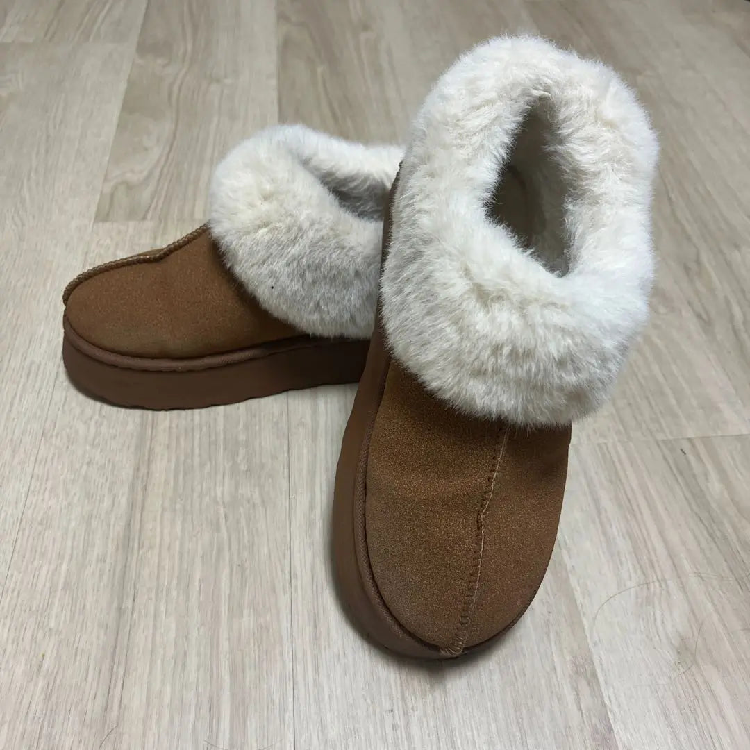 Brown Faux Fur Sheepskin Boots | ブラウン フェイクファー ムートンブーツ