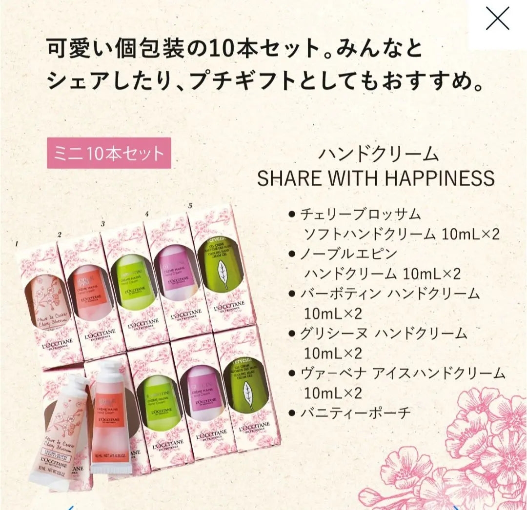 Brand new, unused L'Occitane hand cream SHARE WITH HAPPINESS