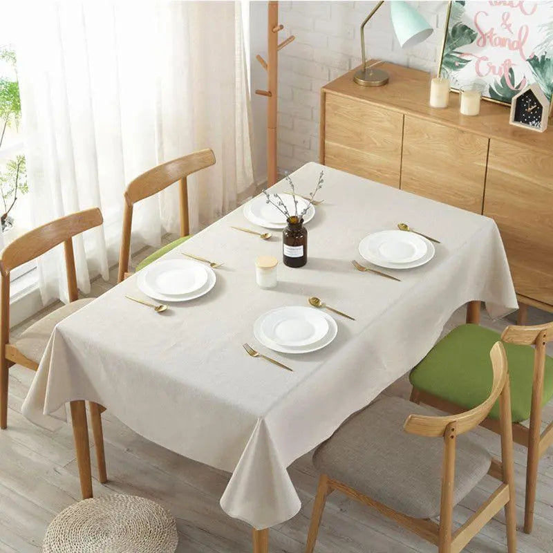 [Nordic style] Tablecloth, natural taste, cotton linen, simple, linen