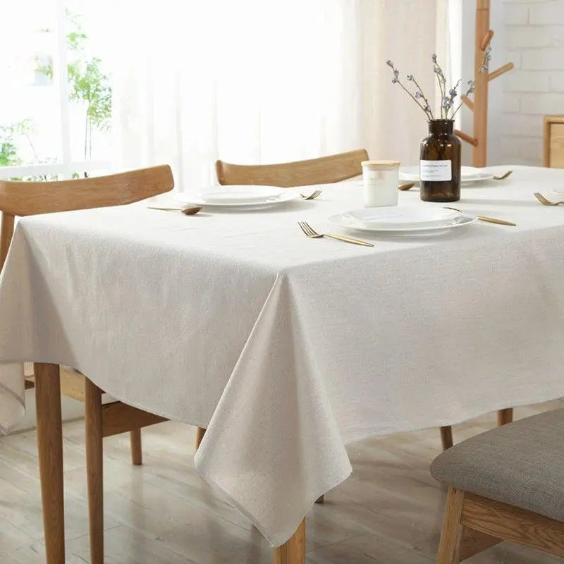 [Nordic style] Tablecloth, natural taste, cotton linen, simple, linen