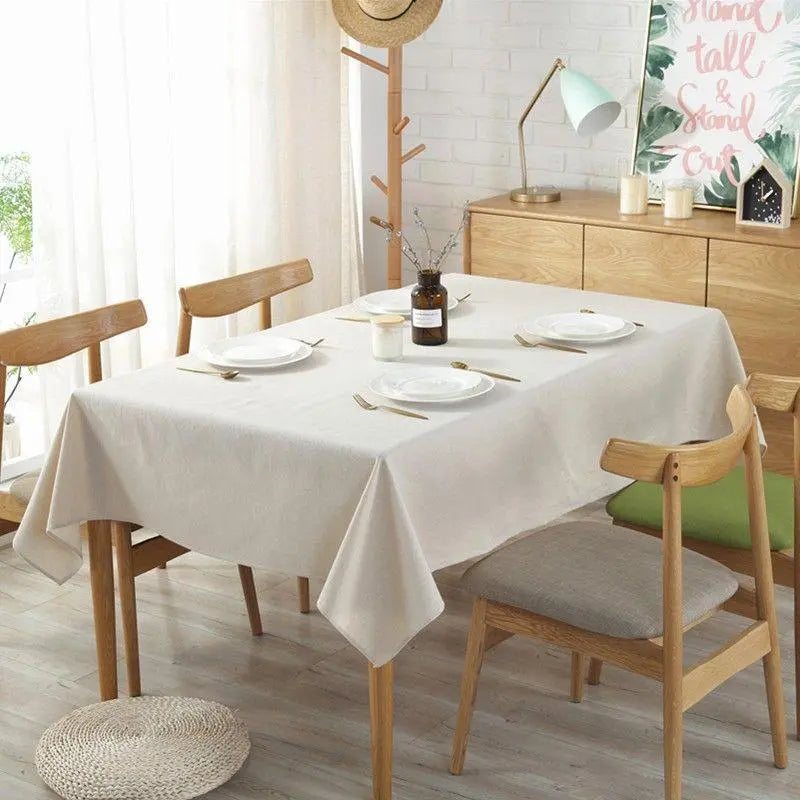 [Nordic style] Tablecloth, natural taste, cotton linen, simple, linen