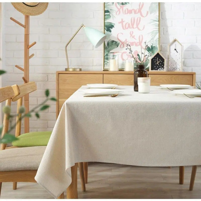 [Nordic style] Tablecloth, natural taste, cotton linen, simple, linen