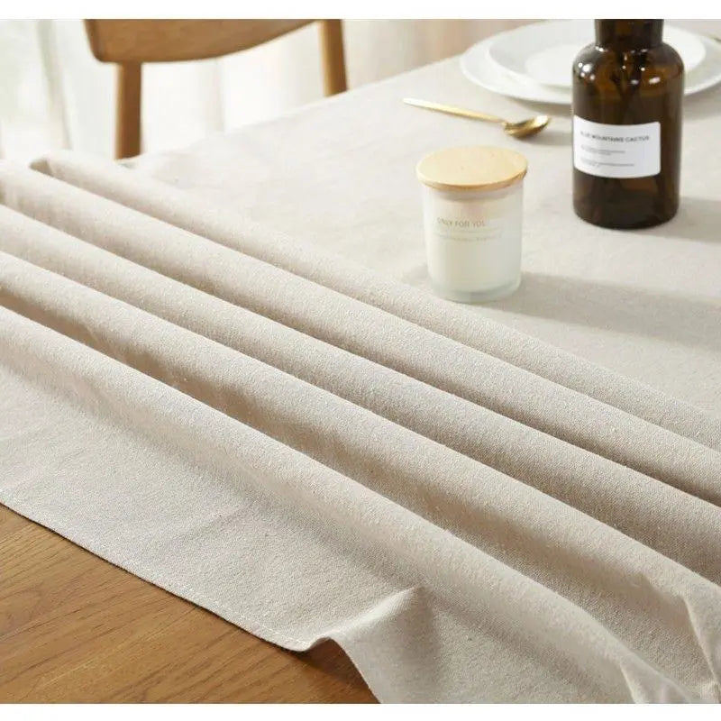 [Nordic style] Tablecloth, natural taste, cotton linen, simple, linen