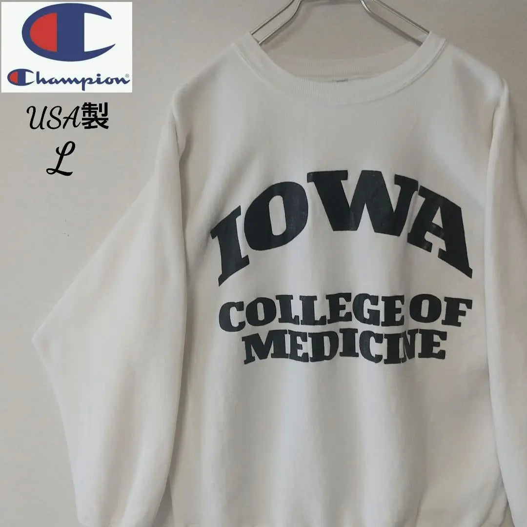 Champion Sweatshirt Reverse Weave 90's University of Iowa White