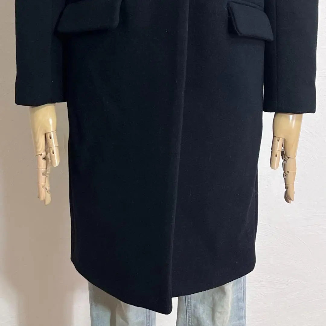 ❤️Studios, black, thick, high quality wool, long chester coat, 0・S