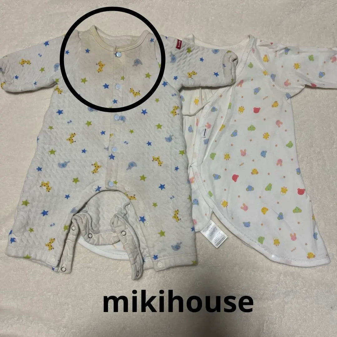 [Miki House] Romper & Coverall Underwear 60cm | 【ミキハウス】ロンパース&カバーオール肌着60cm