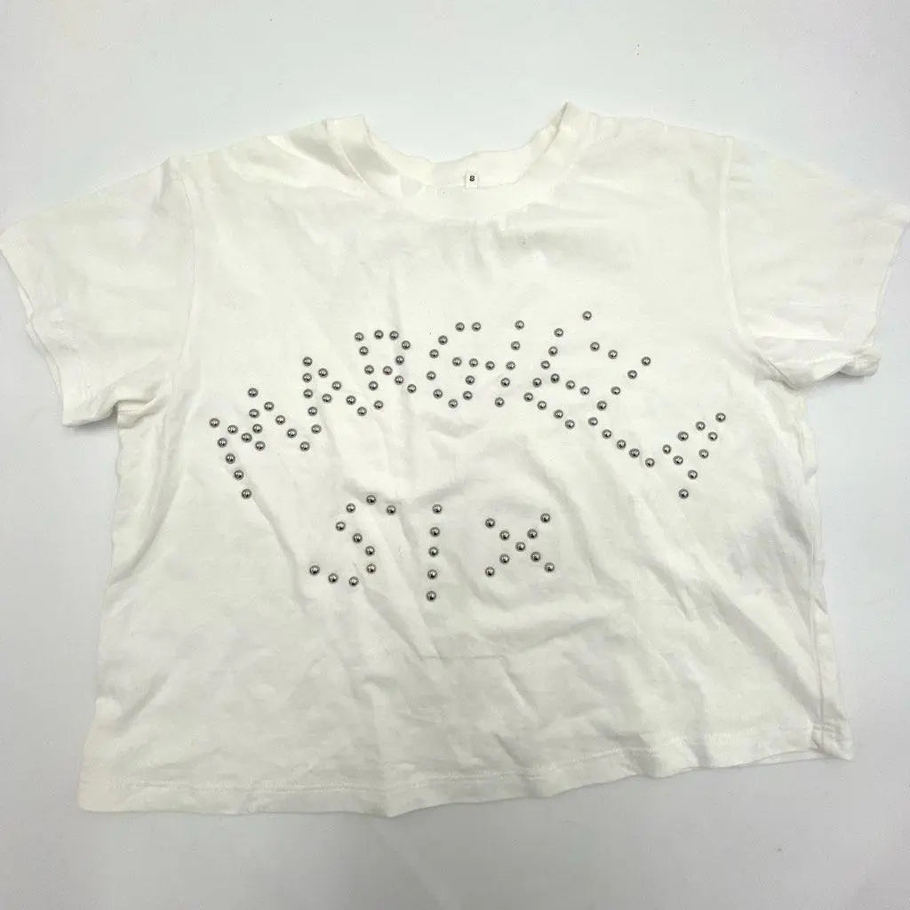 MM6 T -shirt cut -and -saw studs White size S