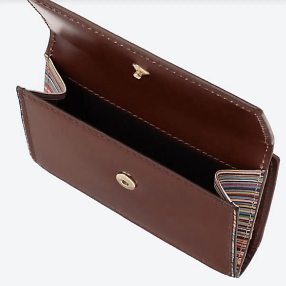 Estuche para llaves con monedero de cuero Luxe Shine de PaulSmith en piel de vacuno burdeos