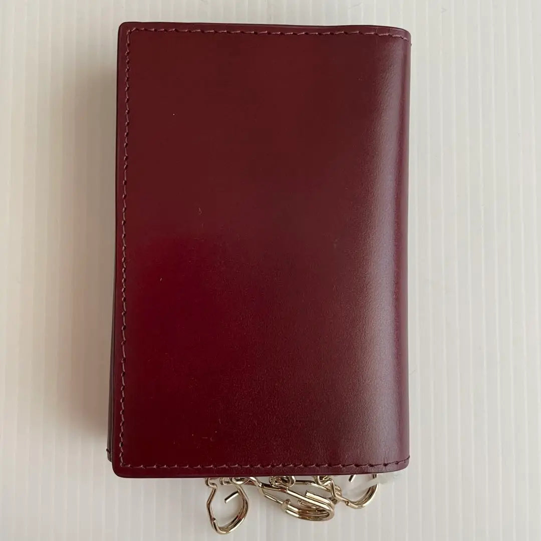 Estuche para llaves con monedero de cuero Luxe Shine de PaulSmith en piel de vacuno burdeos