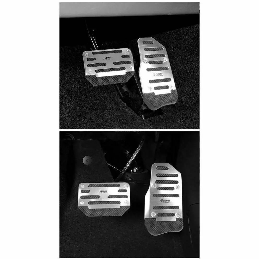 Pedal cover, silver, silver, for AT vehicles, foot pedal, accelerator, brake, general-purpose