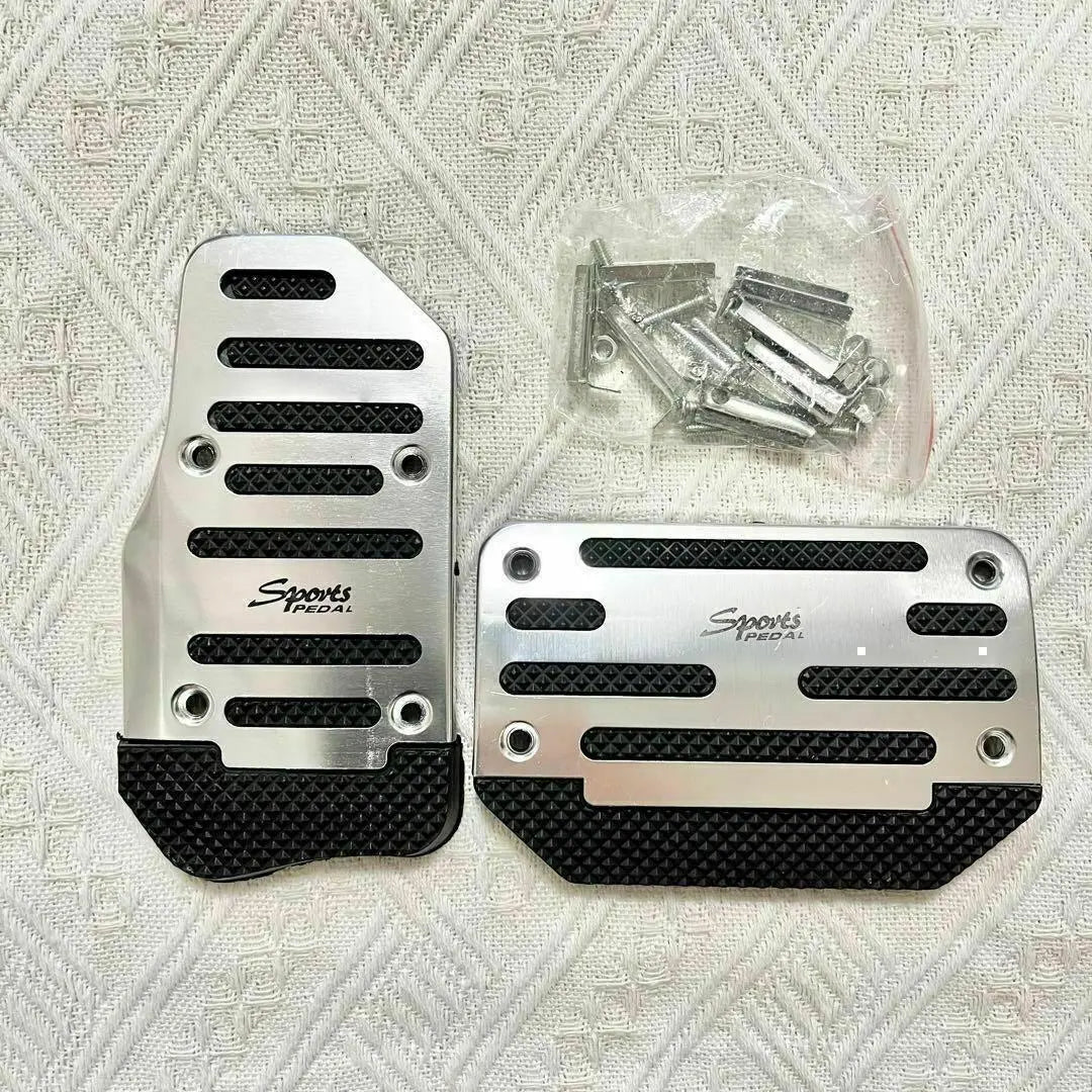 Pedal cover, silver, silver, for AT vehicles, foot pedal, accelerator, brake, general-purpose