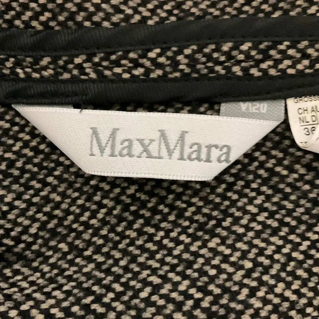 Chaqueta entallada Max Mara con etiqueta plateada y estampado integral de tweed y mezcla de cachemira