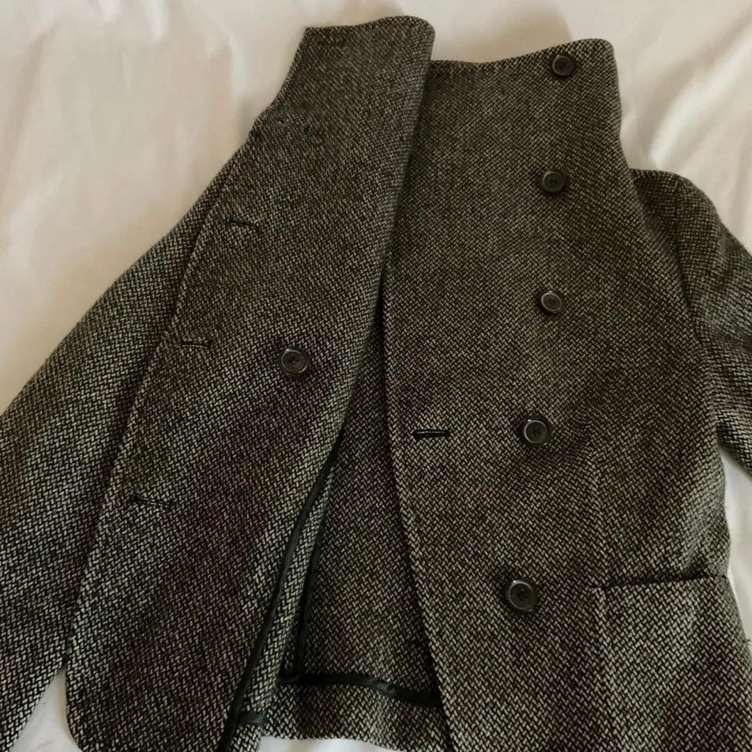 Max Mara Tailored Jacket Silver Tag All Over Pattern Tweed Cashmere Blend