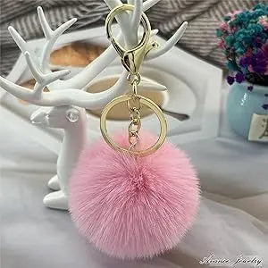 ❤️Fluffy [Fur Charm Pink] Keychain Bag Charm Cute